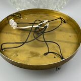 60s 70s ceiling lamp Plafoniere Flush Mount Ice Glass Hillebrand Germany