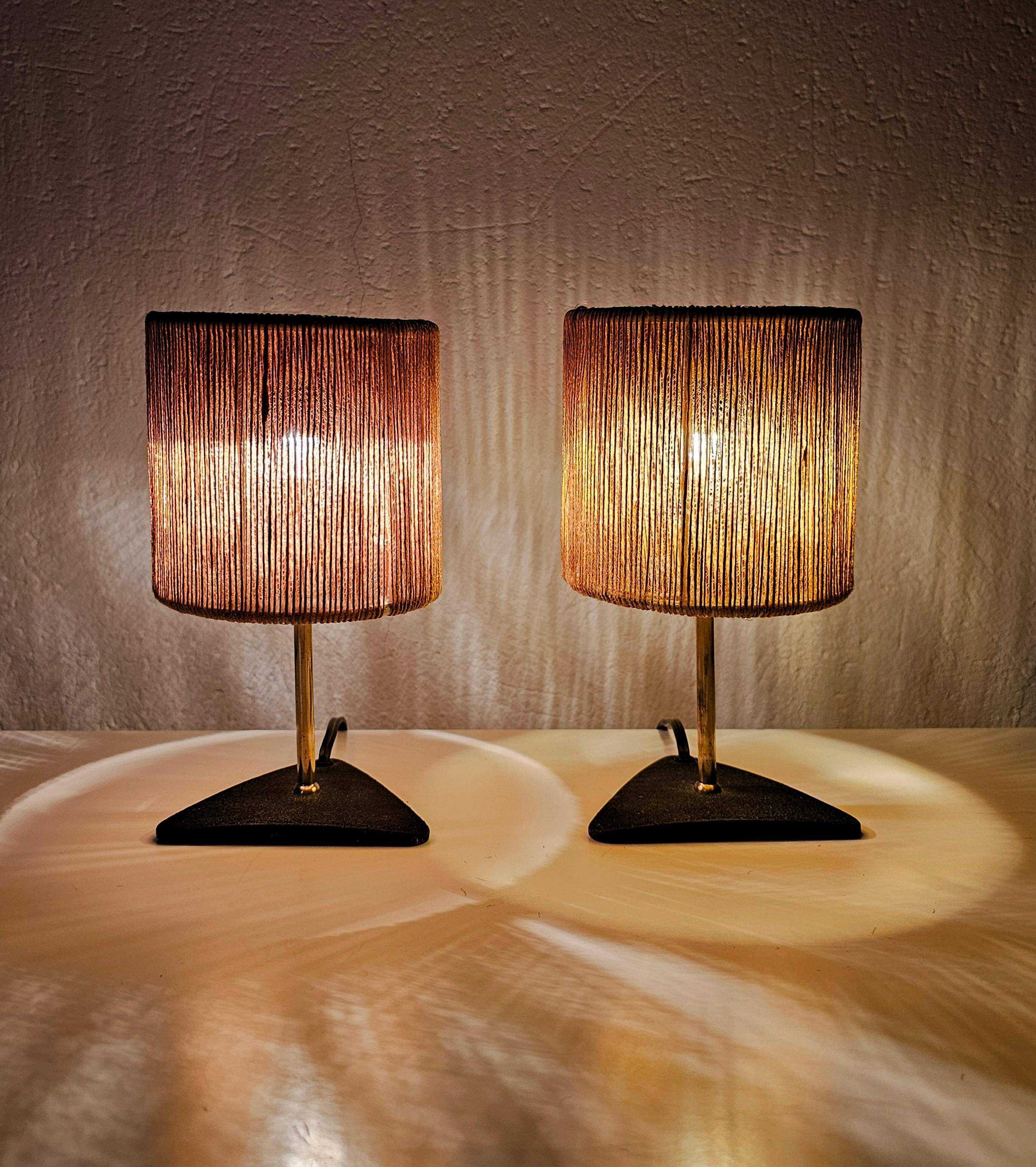 Paire de lampes de table Mid Century Modern Carl Aubock 1940s