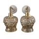 Set of two vintage amber glass wall lights