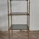 Three-tiered gilded brass bamboo selette by Maison Baguès