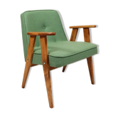 Fauteuil en laine vert eucalyptus par Chierowski modèle 366, années 1960