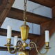 Dutch golden brass chandelier with 3 arms of light