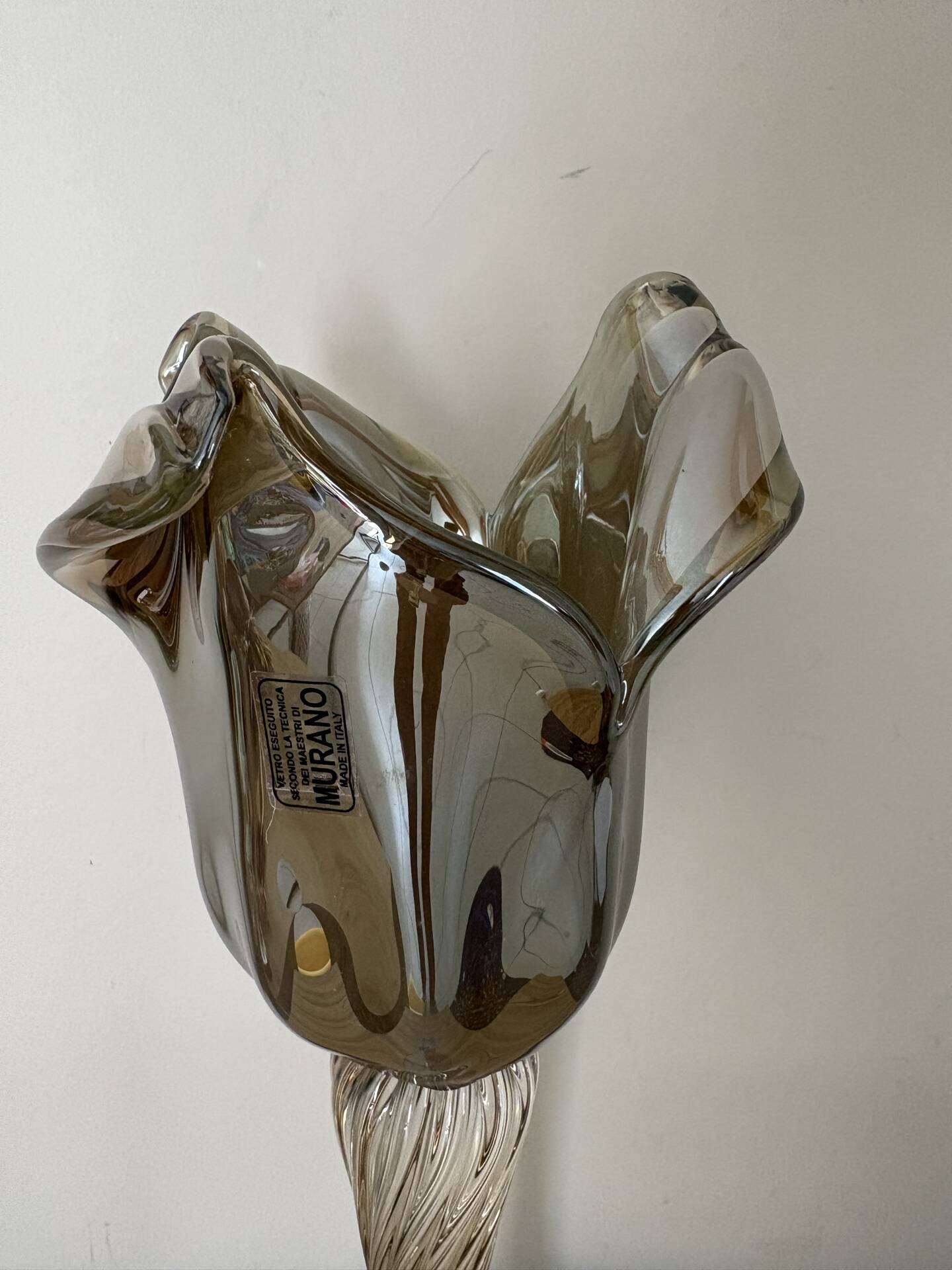 36cm Vintage Murano Glass Candle Holder