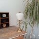 Art deco lamp in brass and opaline