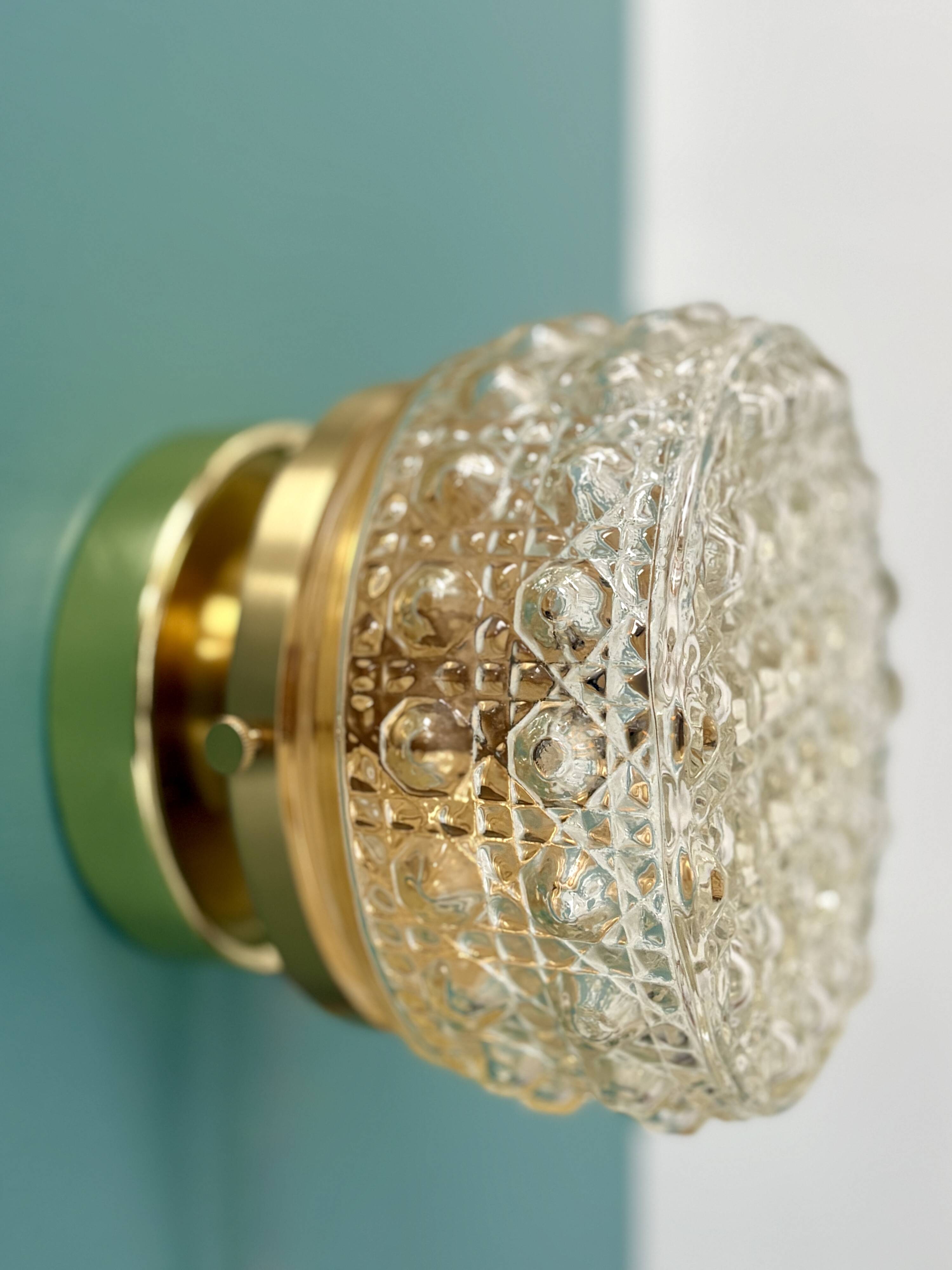 Vintage glass moulded globe wall/ceiling light.