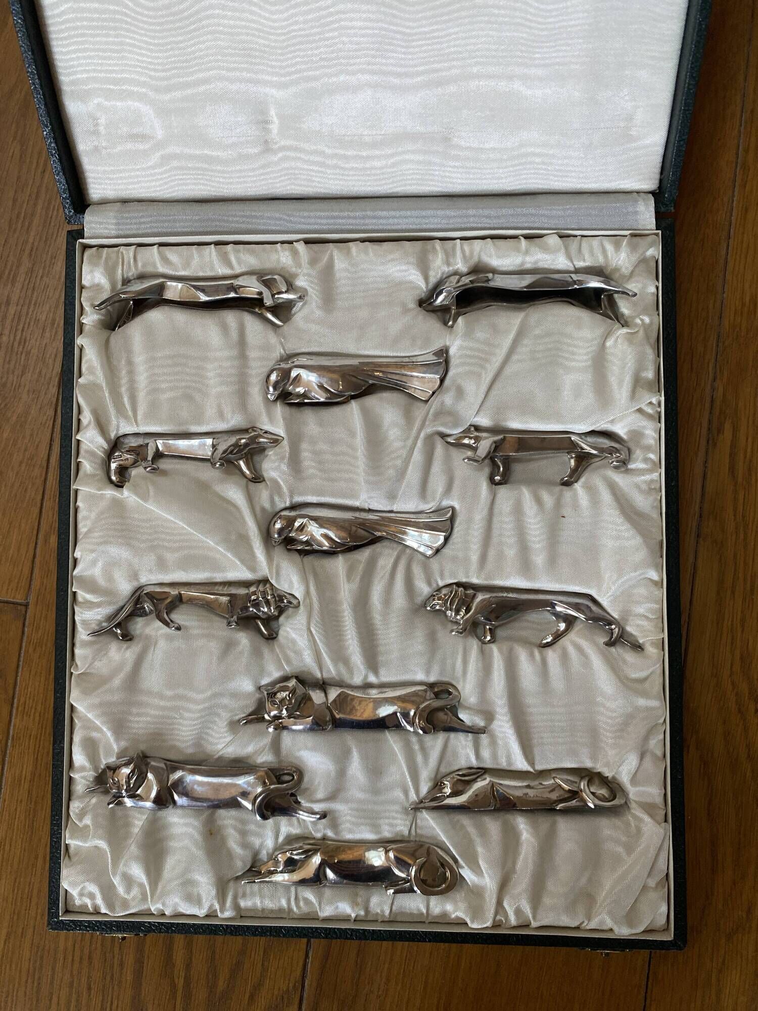 set of 12 animal-shaped knife rests in Art Deco style by Christofle