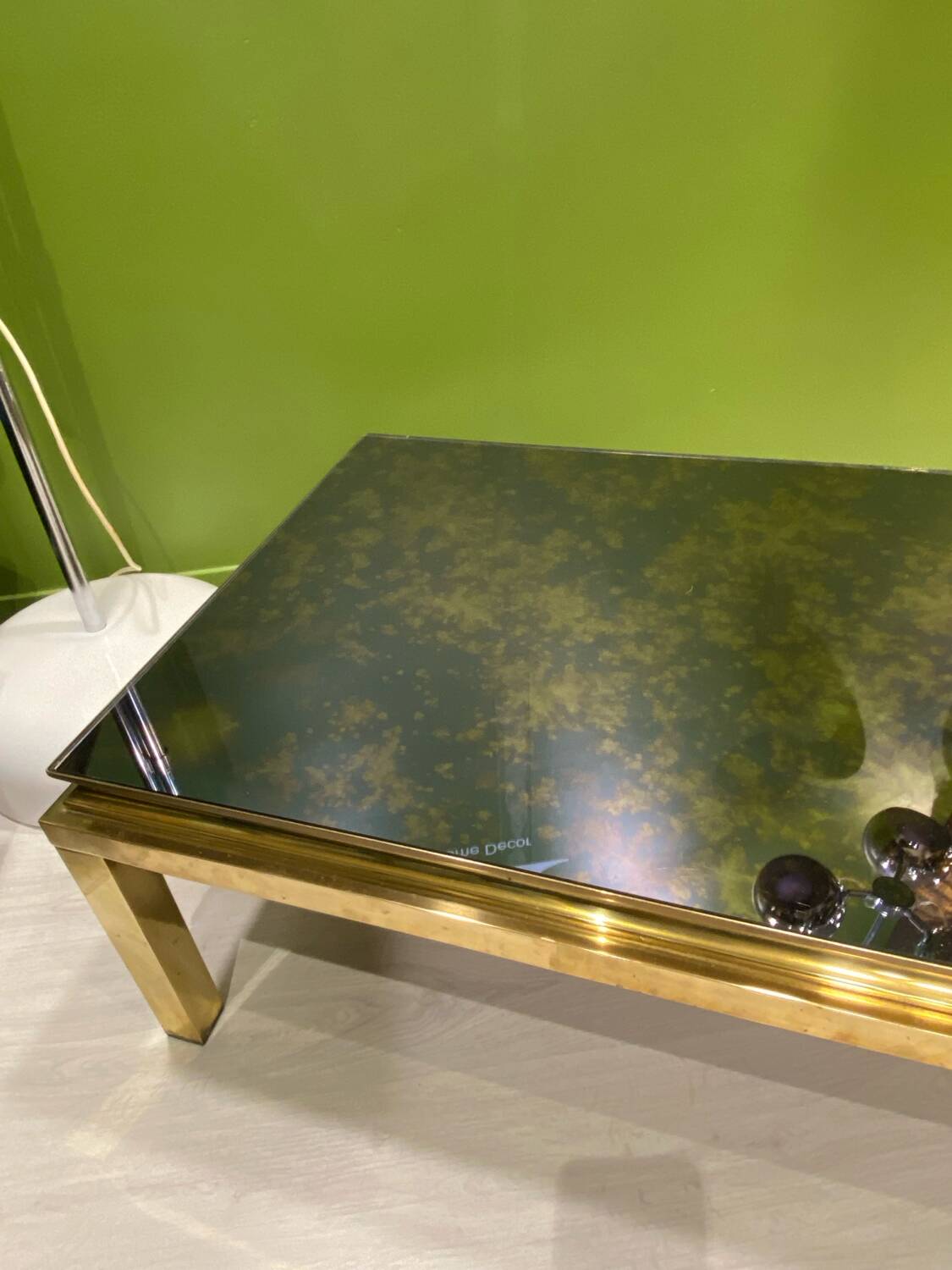 1970s eglomised glass coffee table