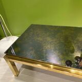 Table basse verre eglomisé 1970