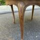 Round extendable dining table Louis XV stripped in solid oak 1950