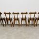 6 brutalist solid wood chairs