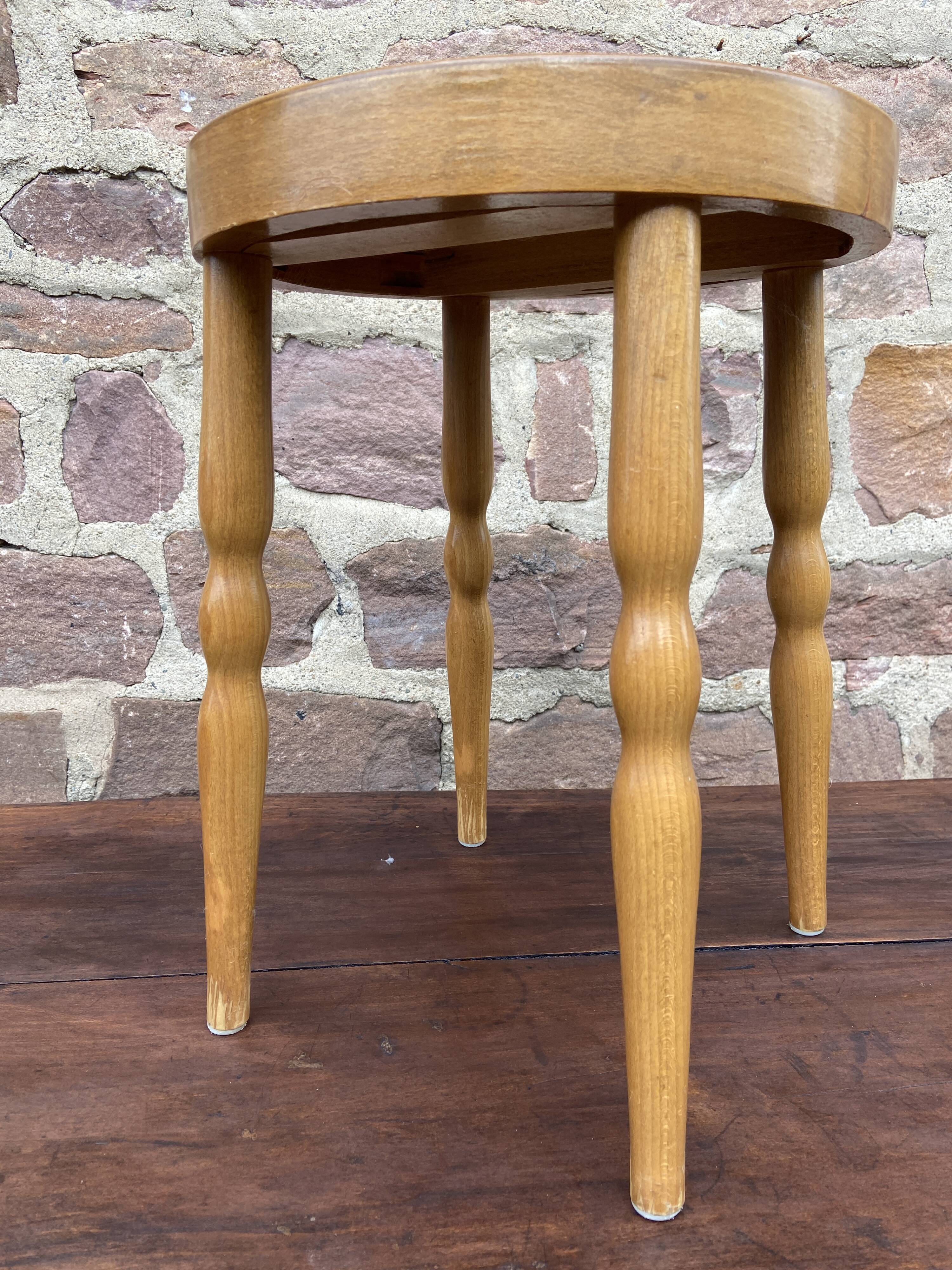 vintage Baumann Scandinavian stool, French stool chic 1980
