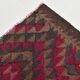 Burgundy Geometric Tribal Kilim Runner Rug, 80x342Cm