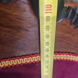 Louis-Philippe armchair in mahogany and burgundy velvet, floral decoration.