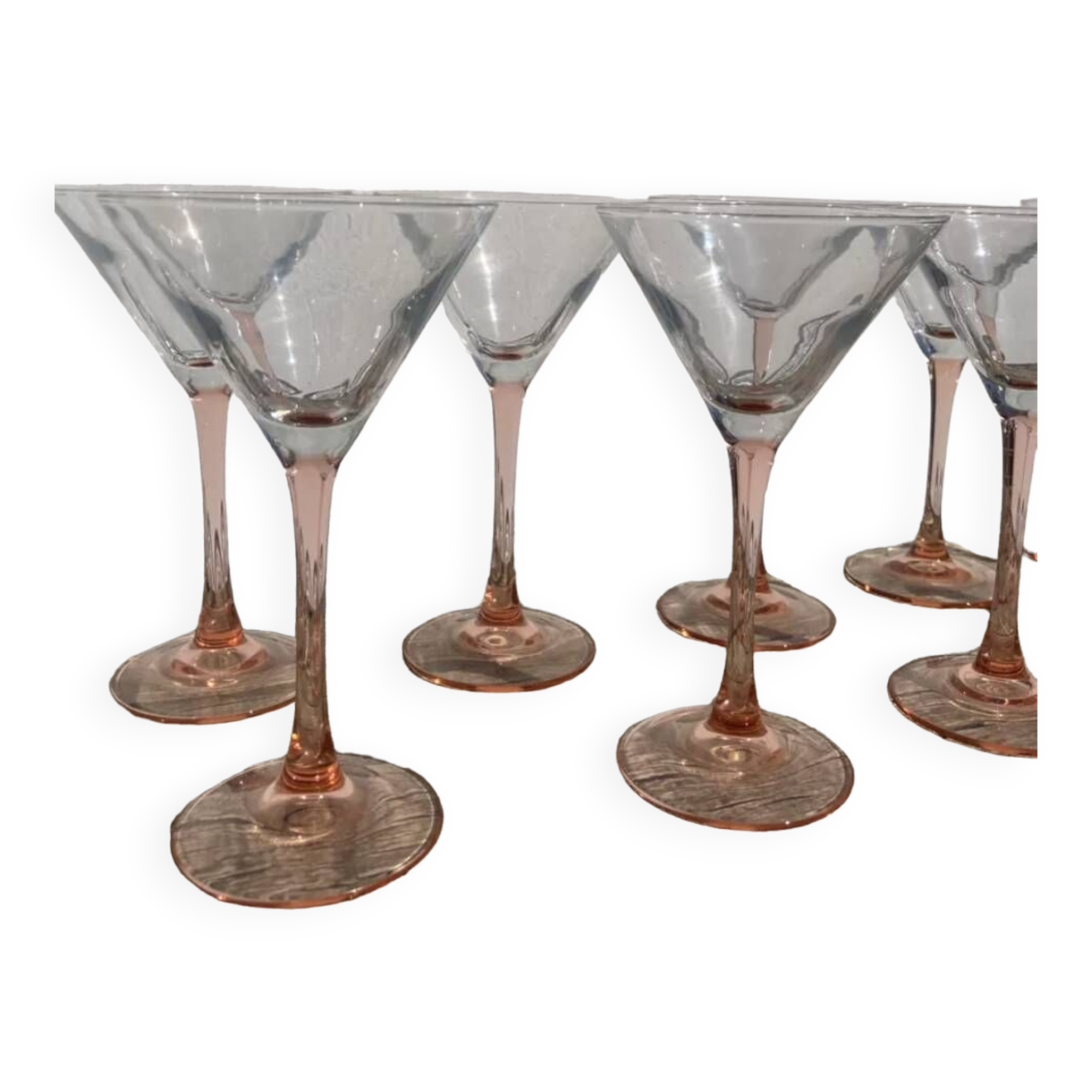 12 pink cocktail glasses Luminarc cuts