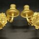Pair of wall sconces with female masks, Napoléon III period, 19th century - bronze