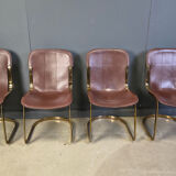 Vintage dining chairs by Willy Rizzo for Cidue - set of 4 - 1970s