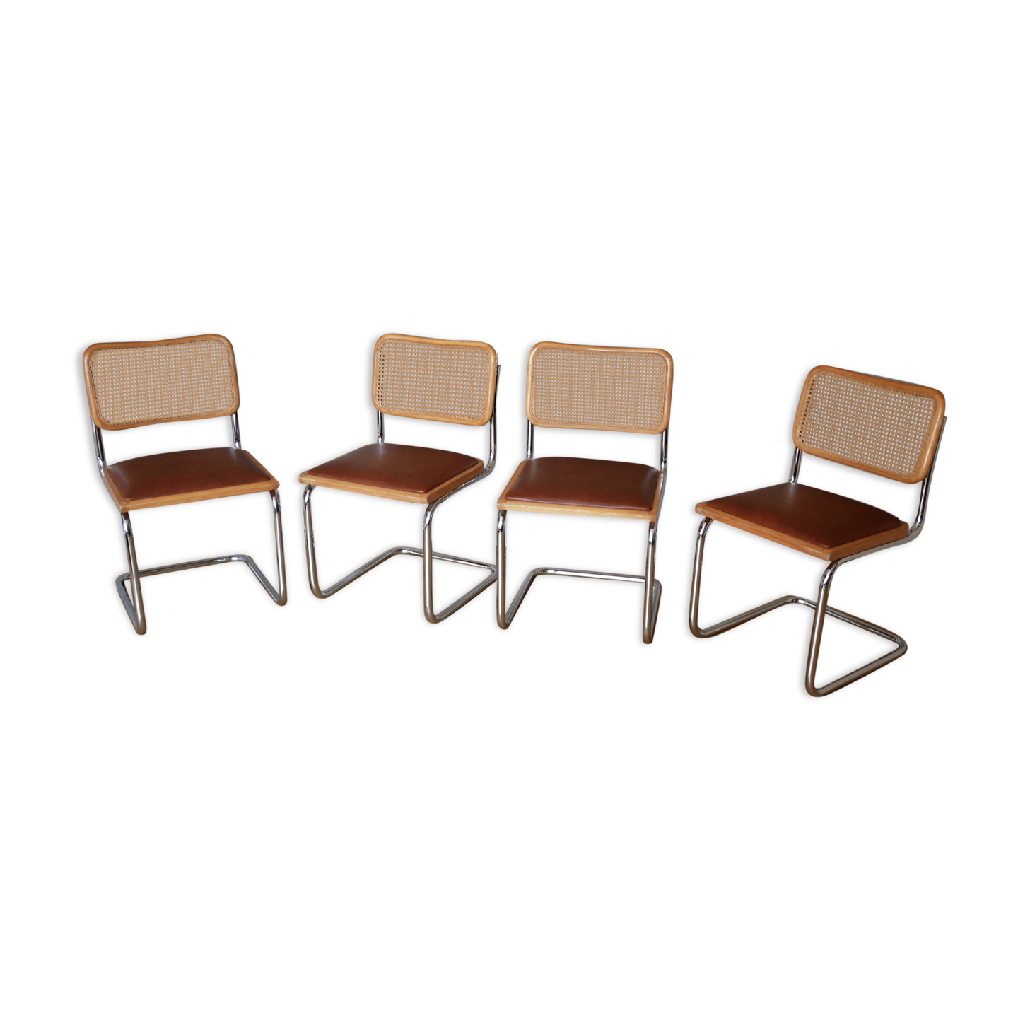 4 chaises Cesca B32 de Marcel Breuer années 70