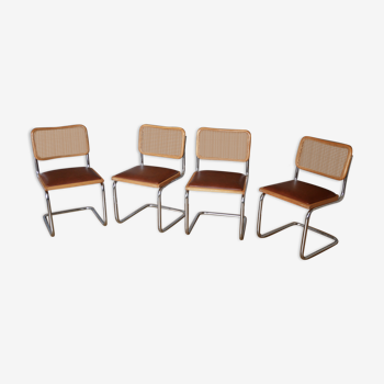 4 chairs Cesca B32 by Marcel Breuer of the 1970s