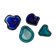 Mid century design set of 4 blue murano glass bowls , 1970's