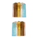Set of Two Multicolored "Squares Bark" Murano Glass Wall Sconces in Barovia