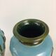 Pair of enamelled ceramic vases Barbotine Art Nouveau