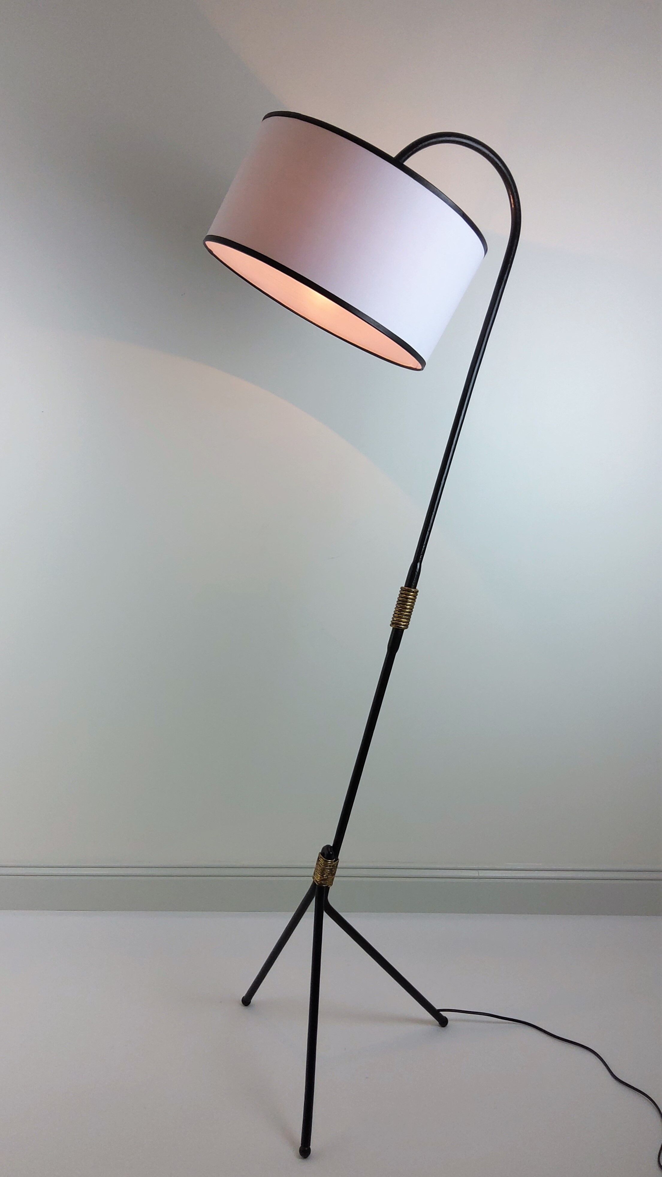 Vintage black metal lamp 1950