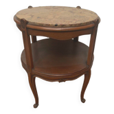 Louis XV style round pedestal table in patinated beech 20th century Table