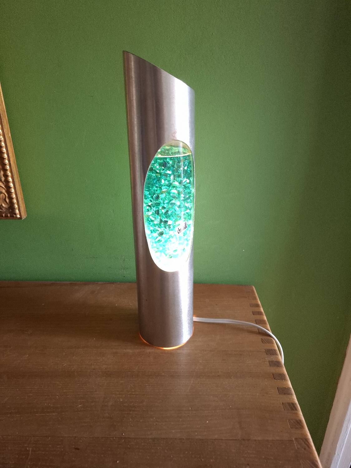 70s brushed aluminum glitter lamp