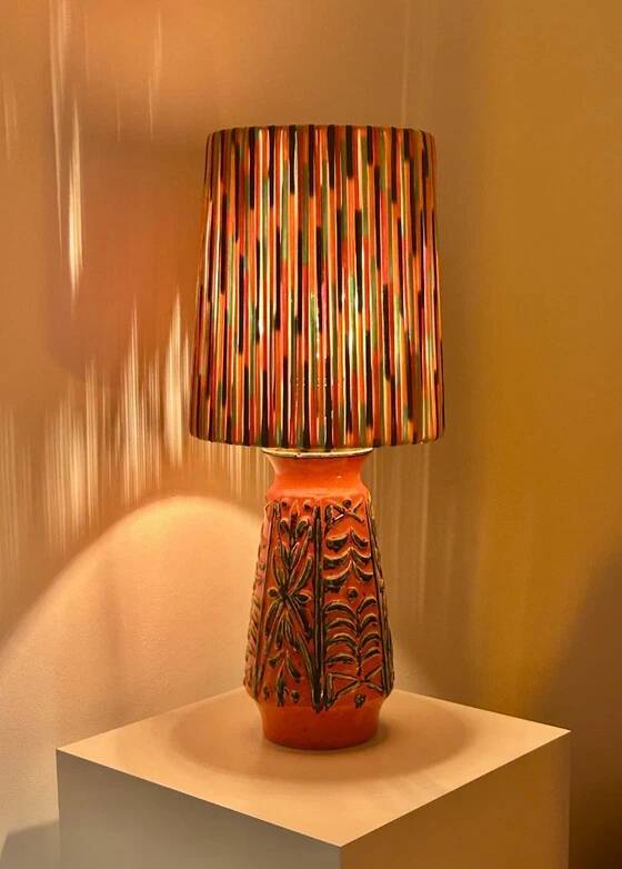 Atmospheric table lamp upcycled from Übelacker ceramic vase.