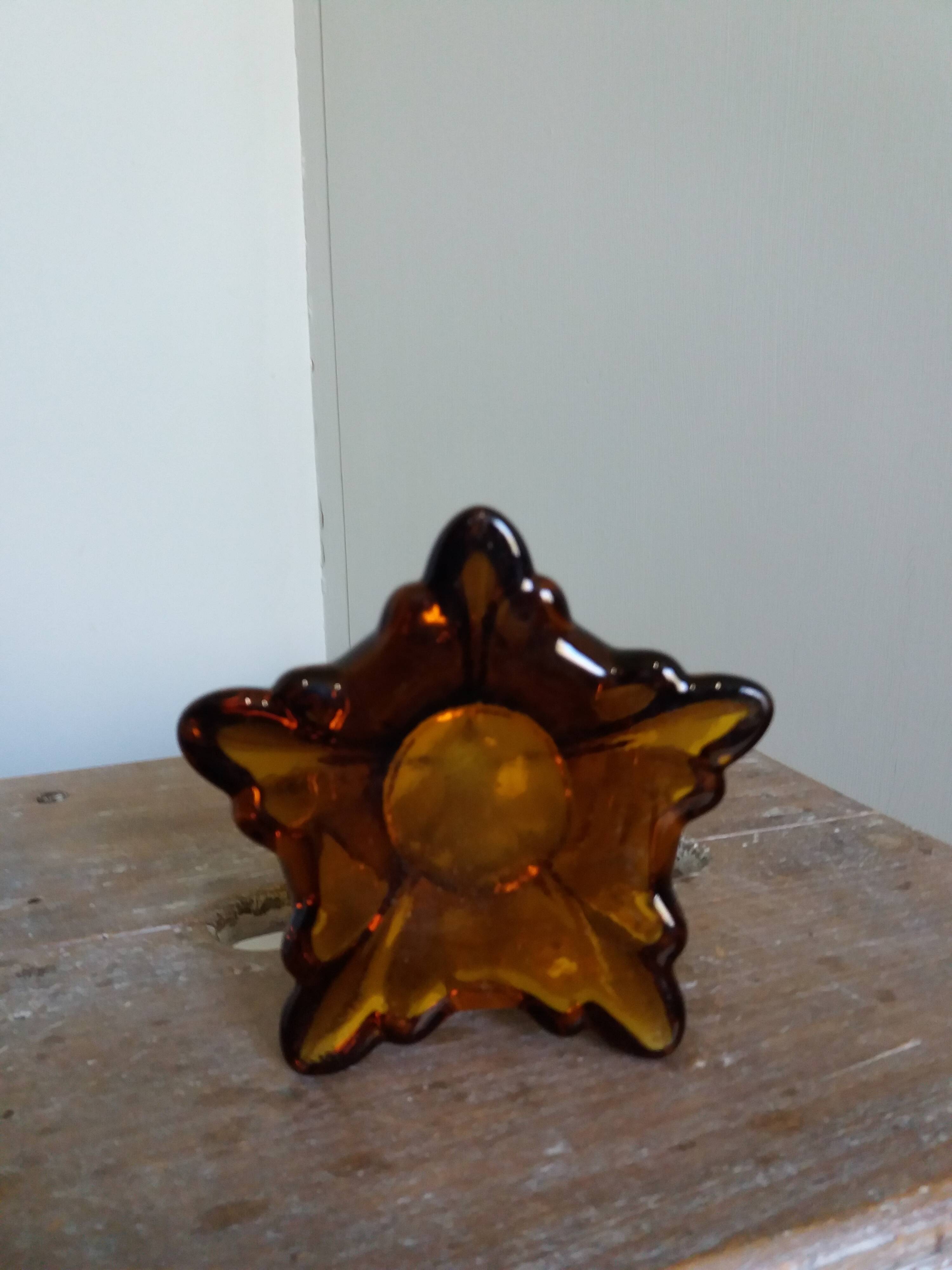 Murano style amber glass soliflore vase
