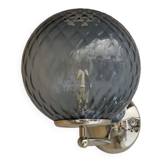 Contemporary "ballotton" blue murano glass wall sconce