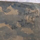 Set of 4 watercolors 1920 cannes, l. bruel, le suquet la corniche island st honorat bay alpes maritimes 06