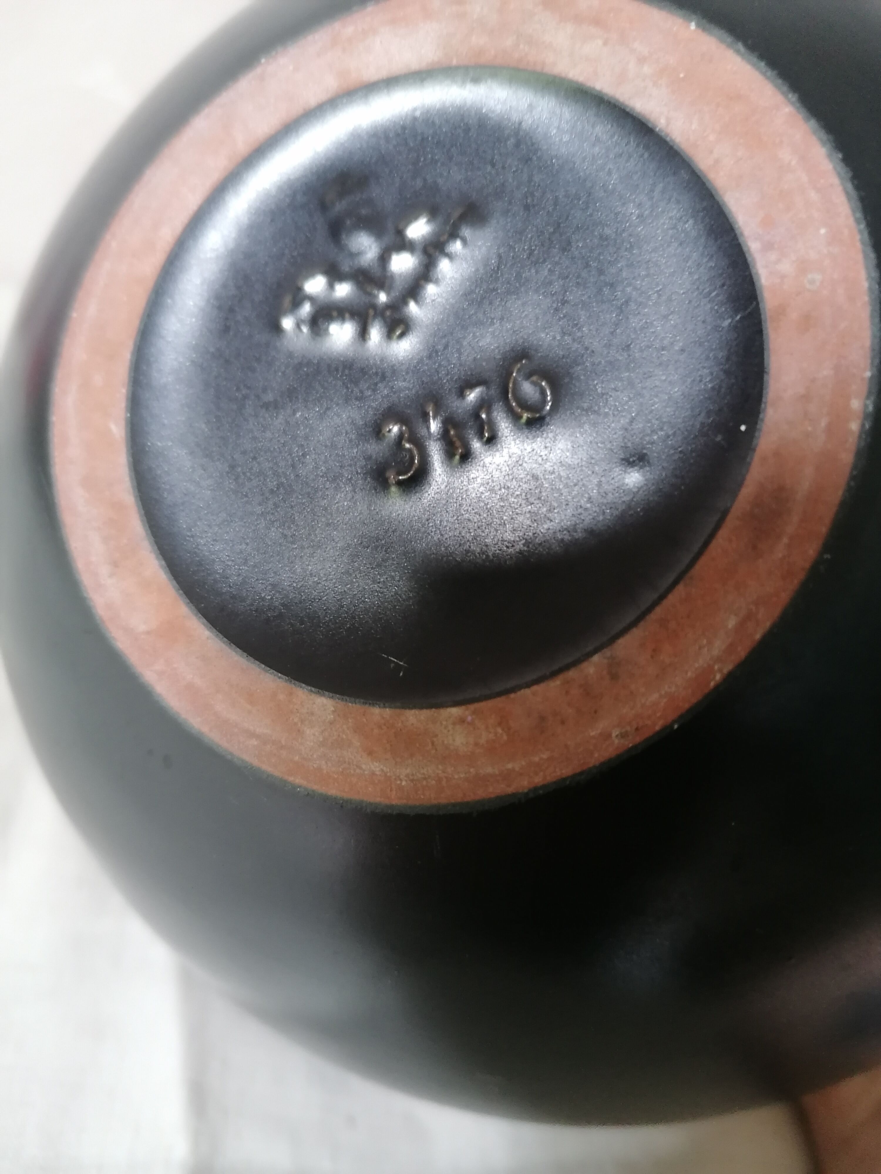 Karlsruhe Majolica ceramic ball vase