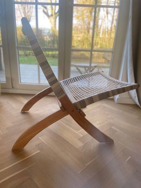Chaise longue / fauteuil / monoplace rétro en rotin