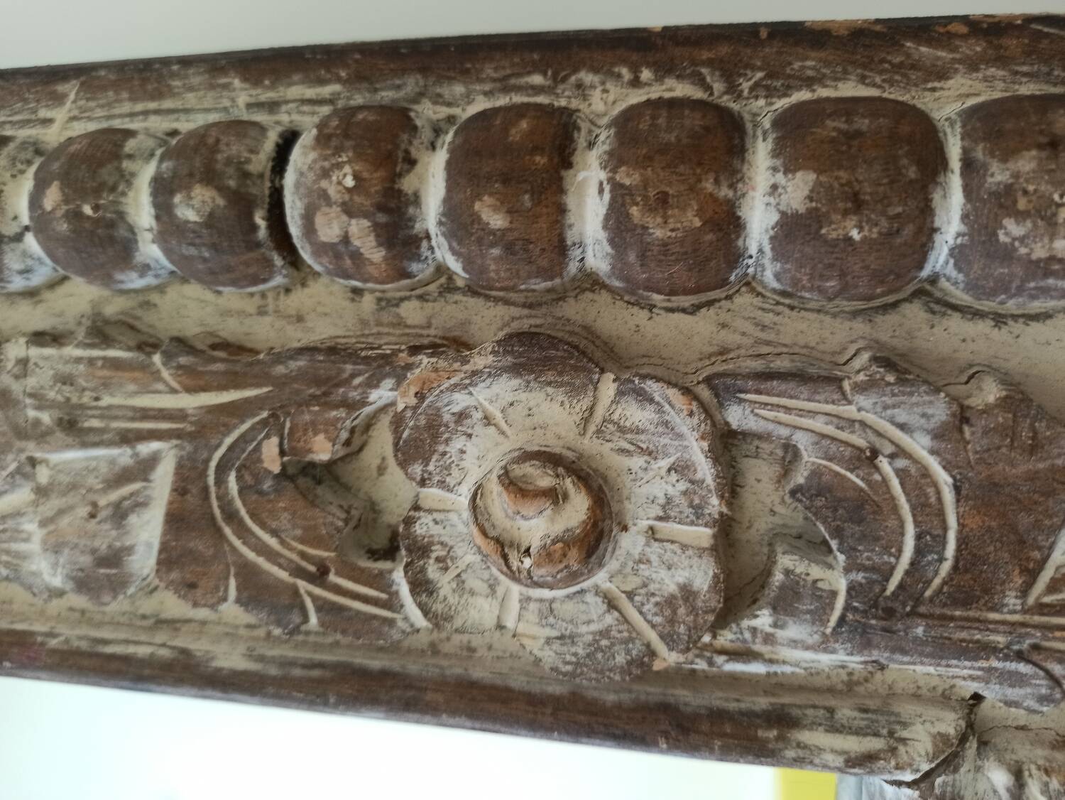 Shabby mirror, carved wooden frame
