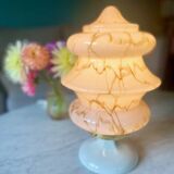 Marbled opaline and porcelain art deco lamp