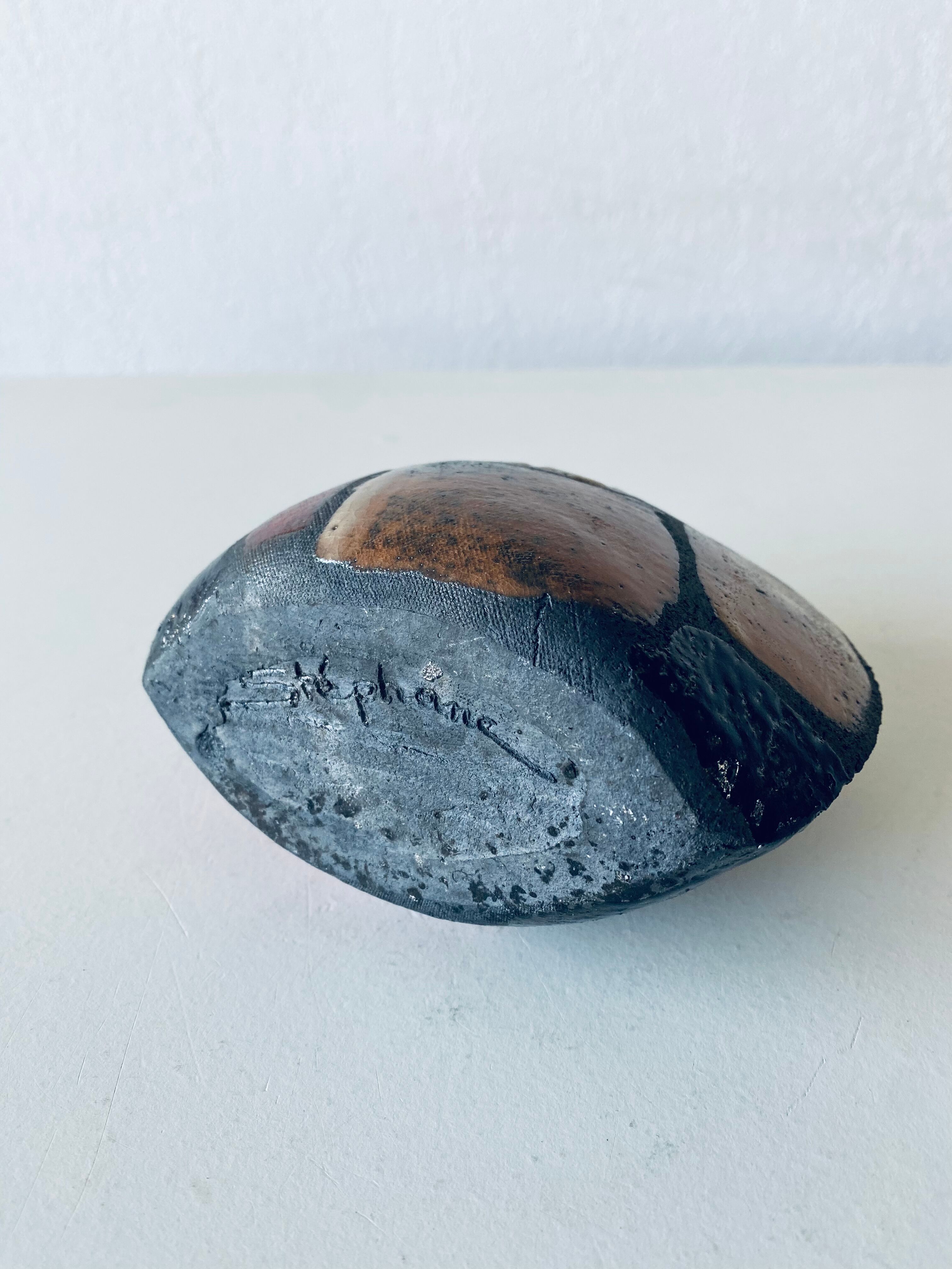 Enamelled ceramic lens vase