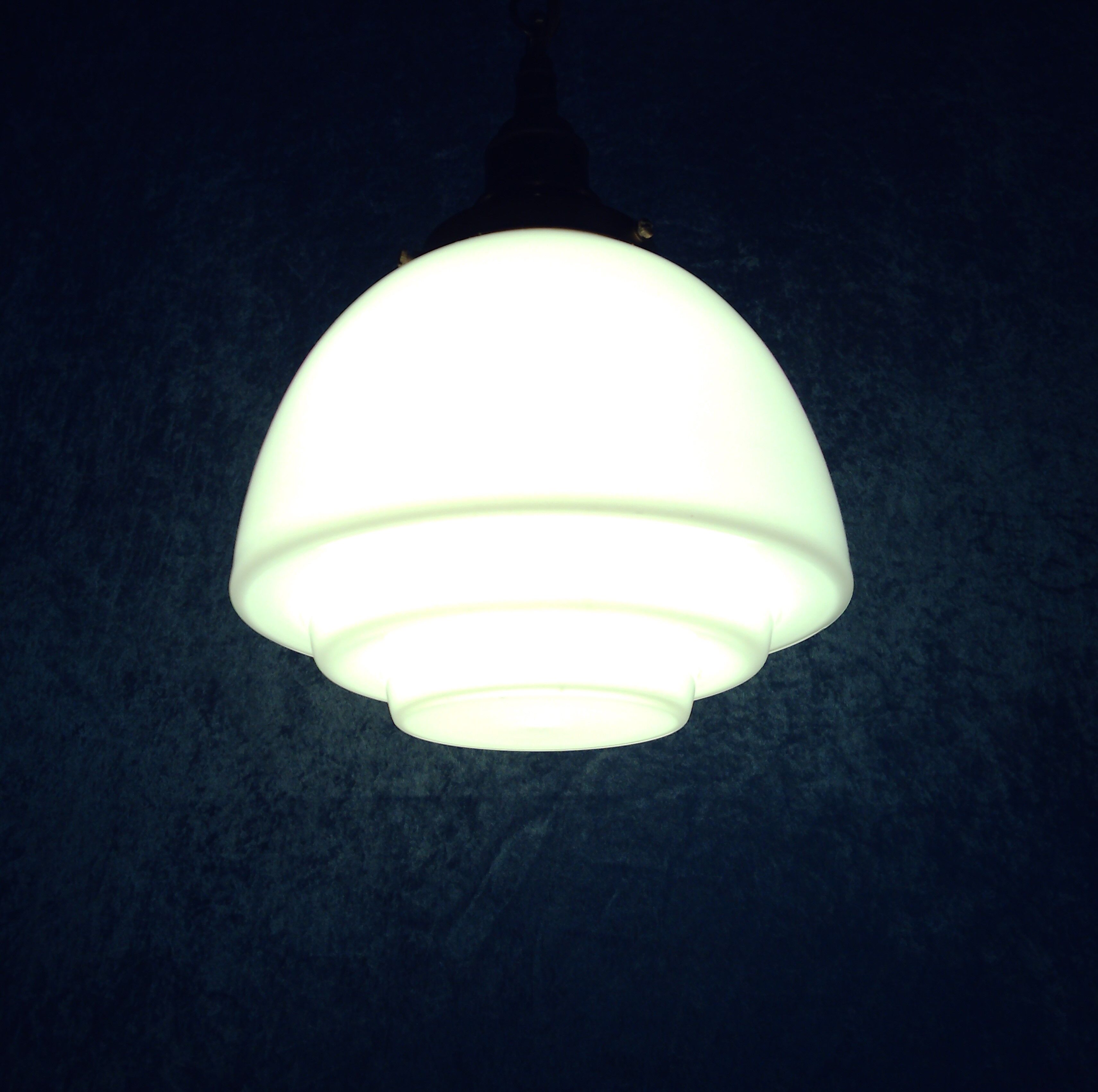 Art Deco opaline hanging lamp