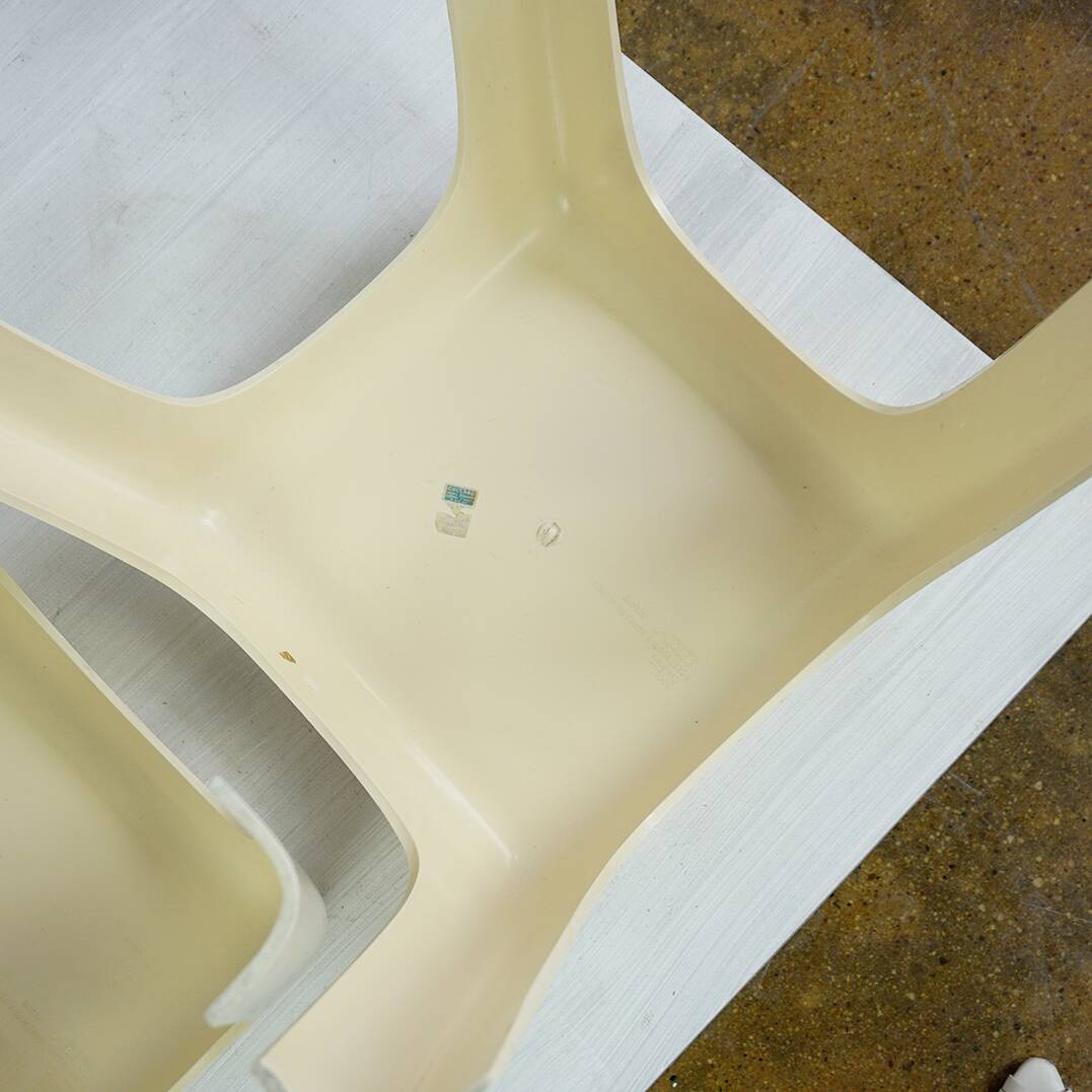 Beige plastic mid-century stools model No. by Valenti Milano Italy