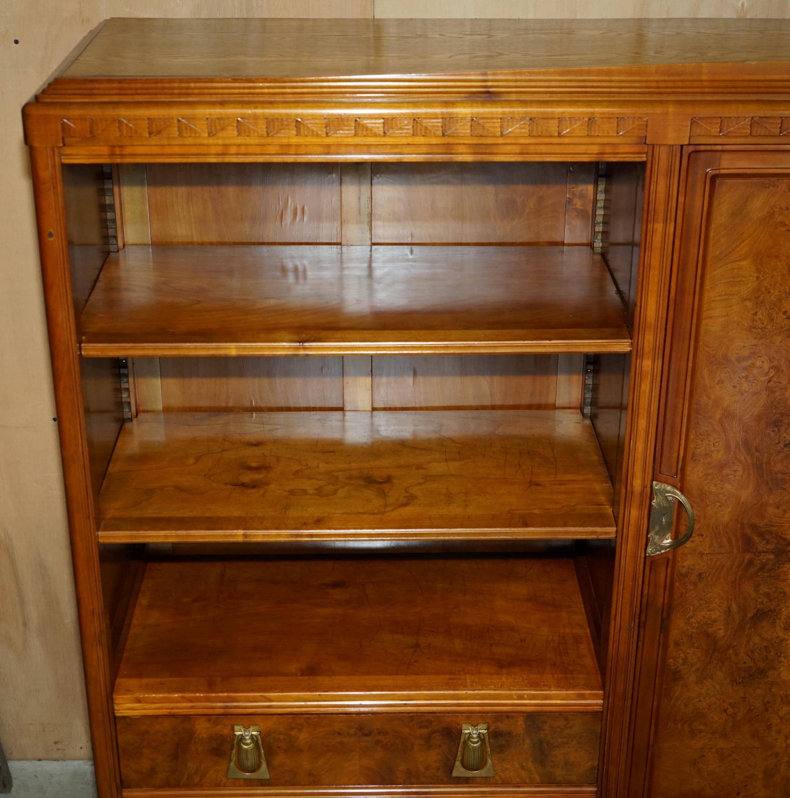 Art Nouveau library in burr walnut by Léon Jallot