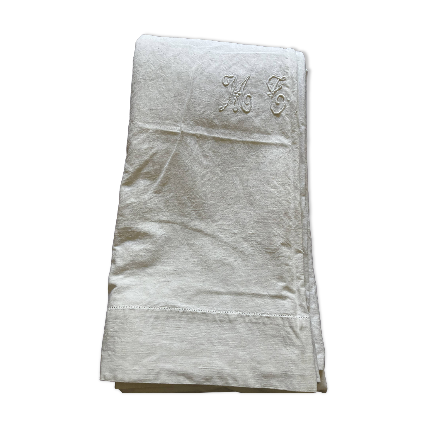 Old linen cloth marked MTM