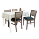 Lot de 4 chaises vintage en bois, cannage viennois et assise noire