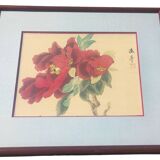 3 Chinese floral paintings on silk