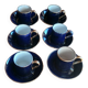 Six cobalt blue coffee cups, Sèvres