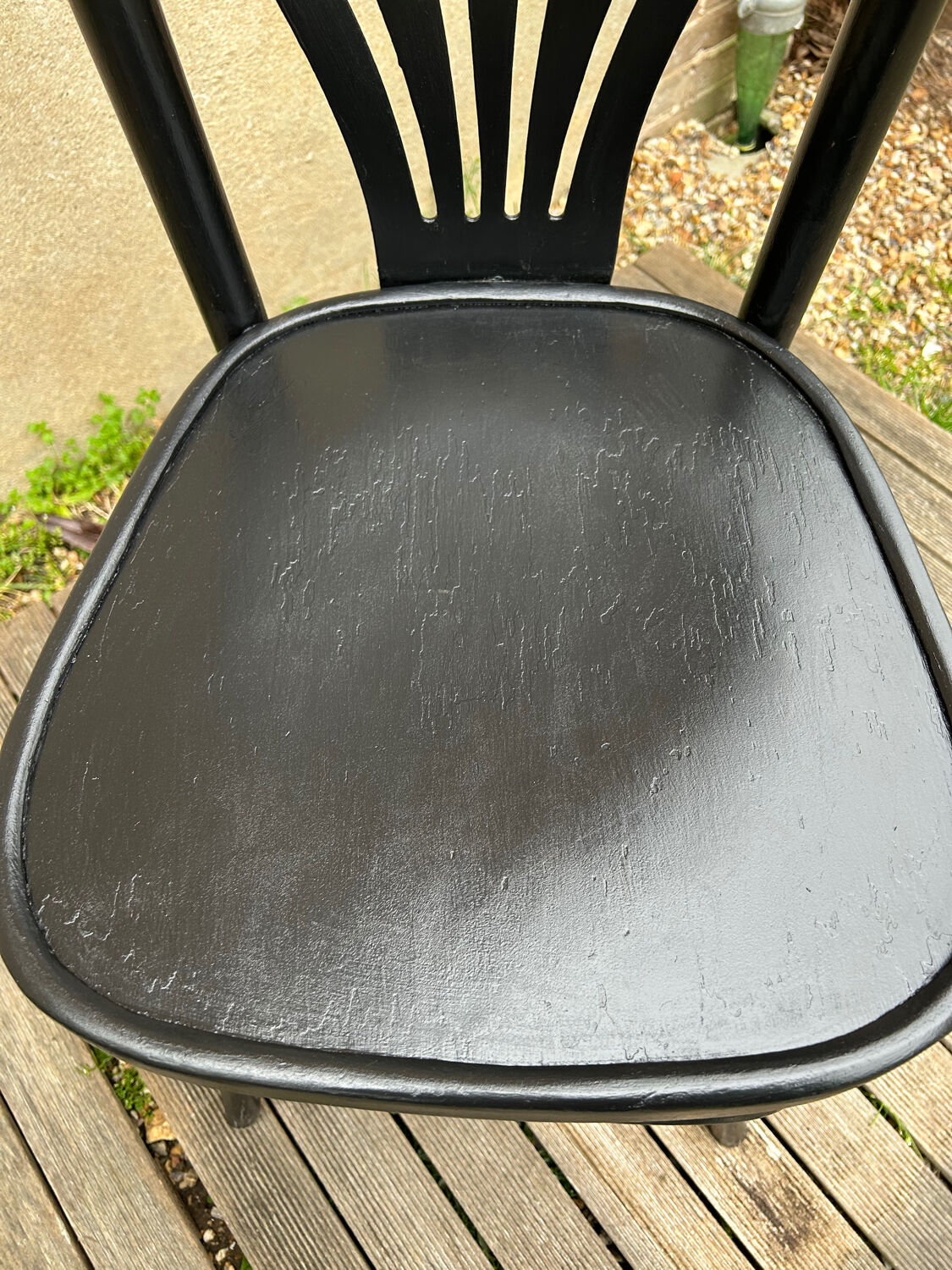 4 vintage black bistro chairs