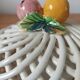 Vintage woven box - Fruit decor in slipware