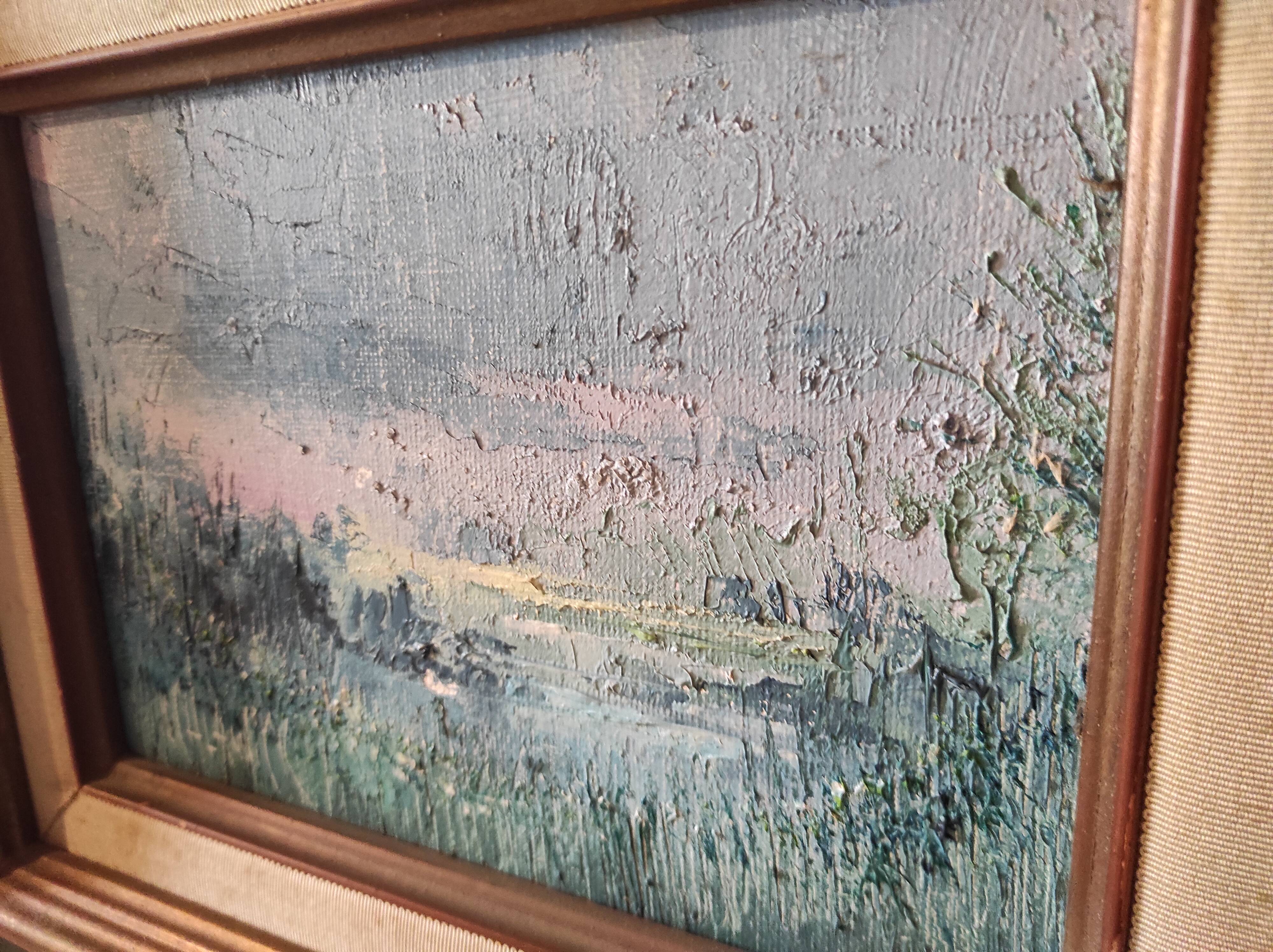 Vintage oil painting, "Les Matinés", signed Alain Schlawick