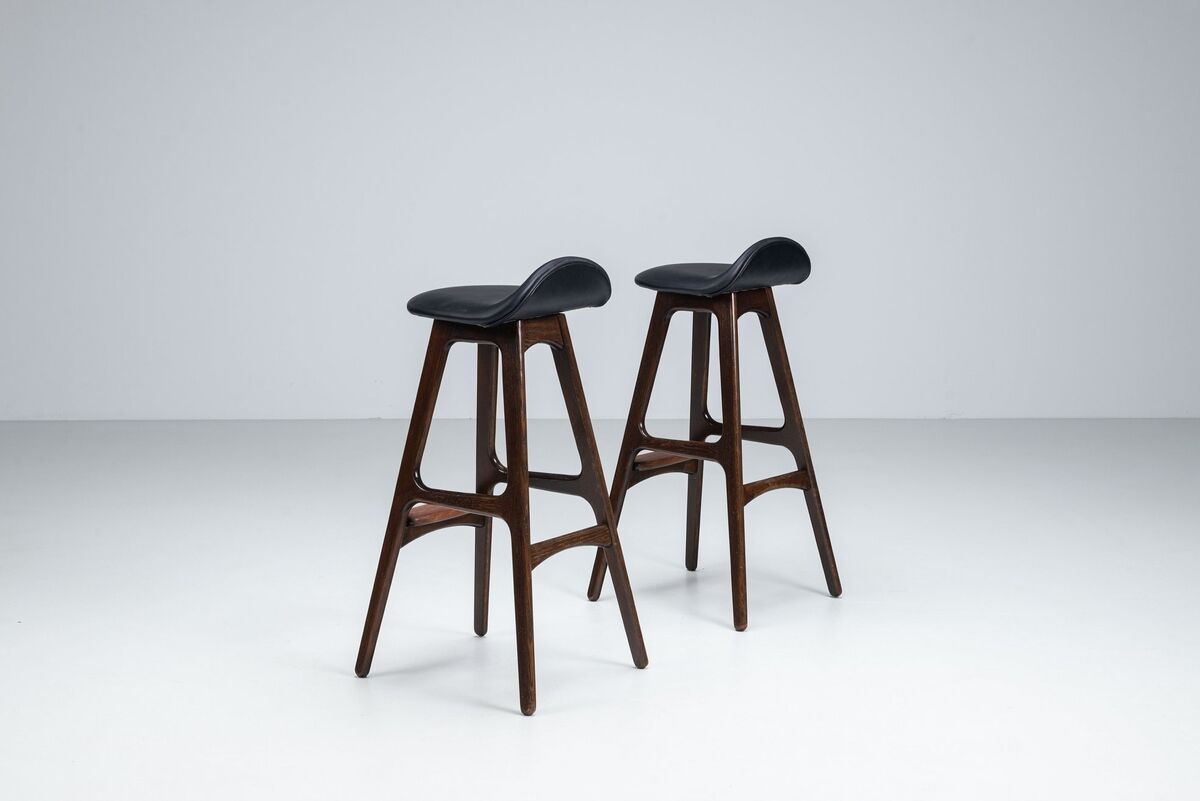 Tabourets de bar "OD61" d'Erik Buch, Oddense Mobler, Danemark, 1965.