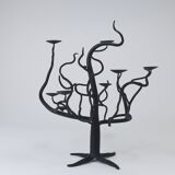 Brutalist Sculptural Chandelier Tree of Life Hand-Forged, 1970s