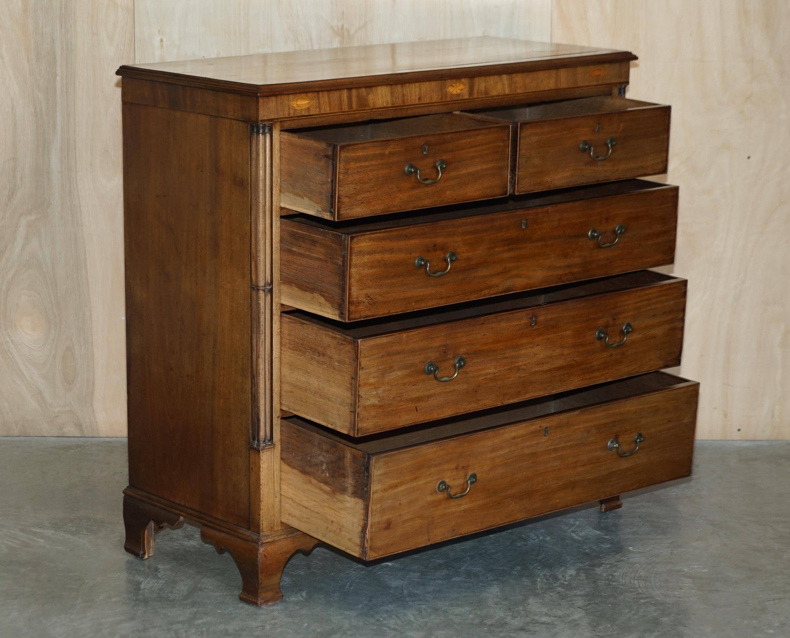 Grande commode antique Thomas Chippendale Sheraton Revival bois dur